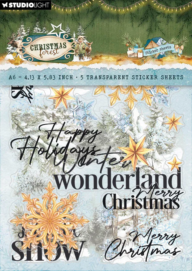 Studio Light Christmas Forest stickers transparent 5 ark