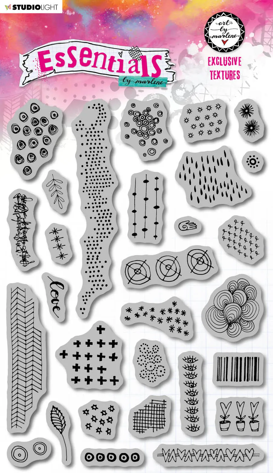 Art by Marlene Essentials Exclusive Textures gummistempel