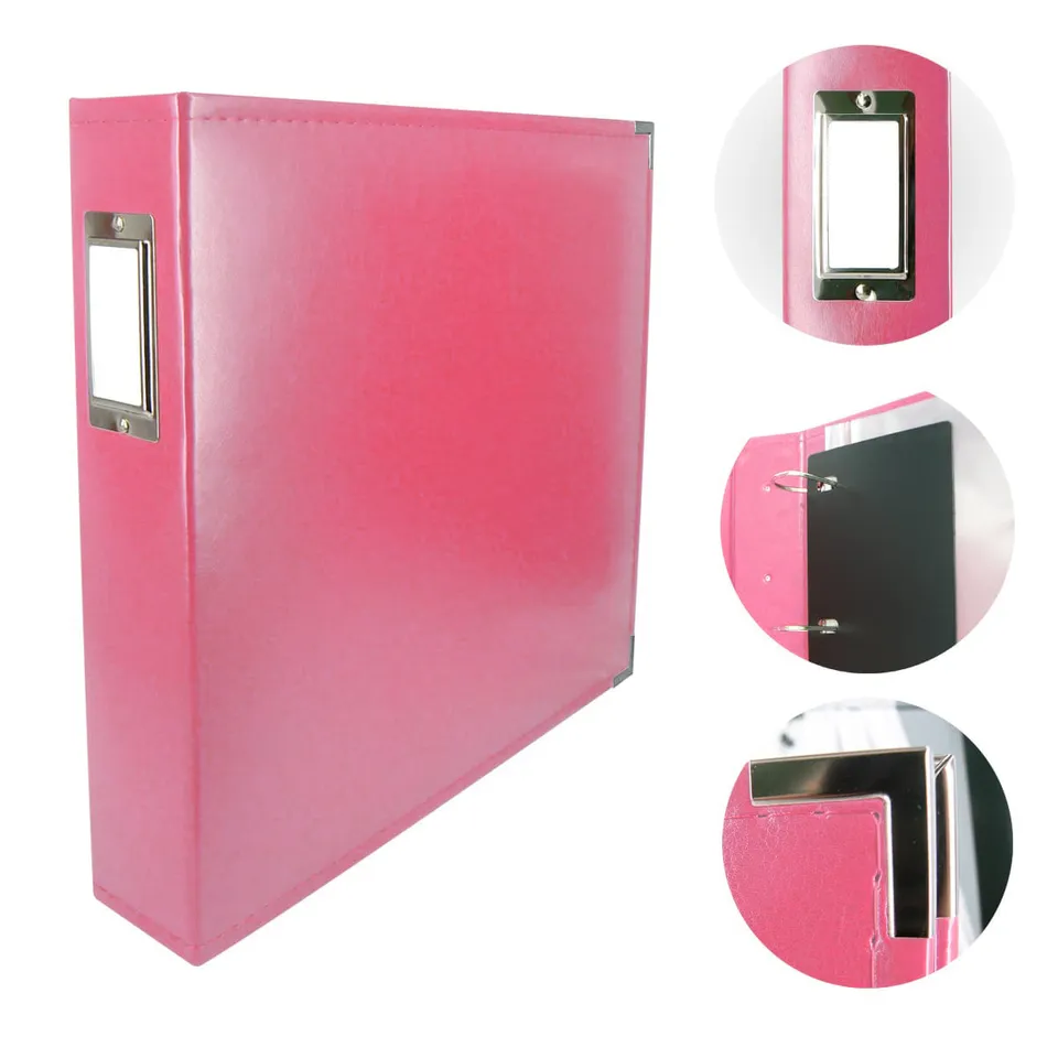Couture Creations 3D ringalbum Strawberry Pink 12x12 skinn
