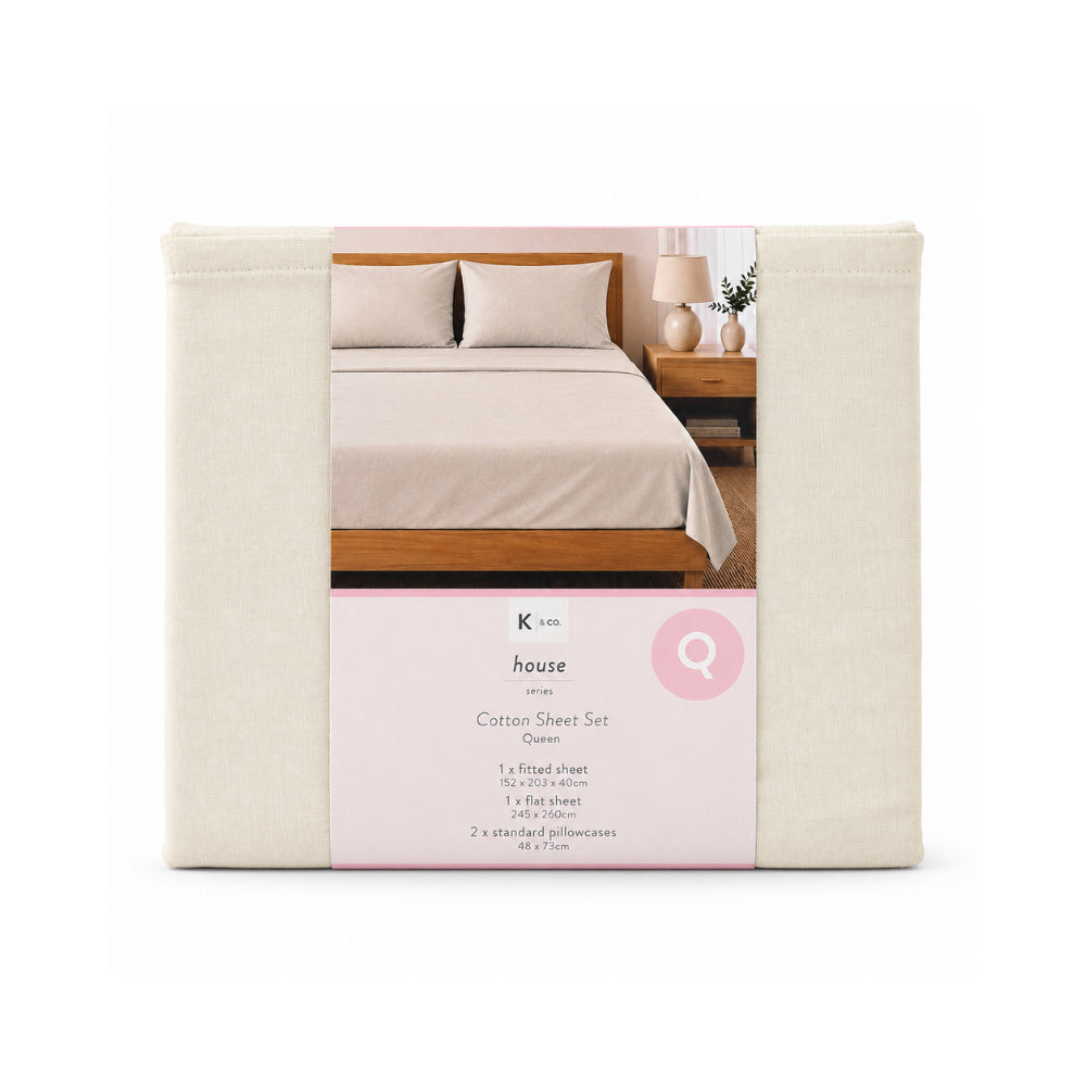 KaiserCraft House Series sengesett Queen krem bomull