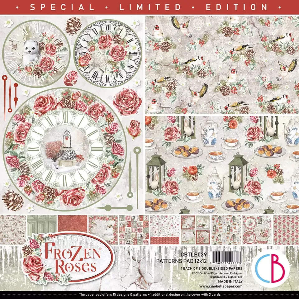 Frozen Roses Limited Edition mønsterpapir 12x12 8-pk