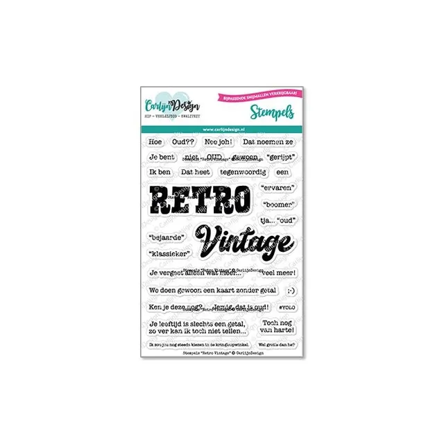 CarlijnDesign CDST-0118 stempelsett retro vintage A6