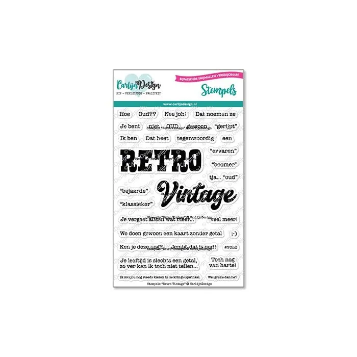 CarlijnDesign CDST-0118 stempelsett retro vintage A6