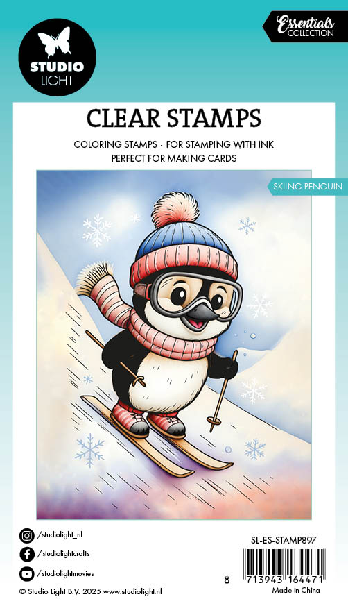 Studio Light Essentials stempel Skiing penguin silikon