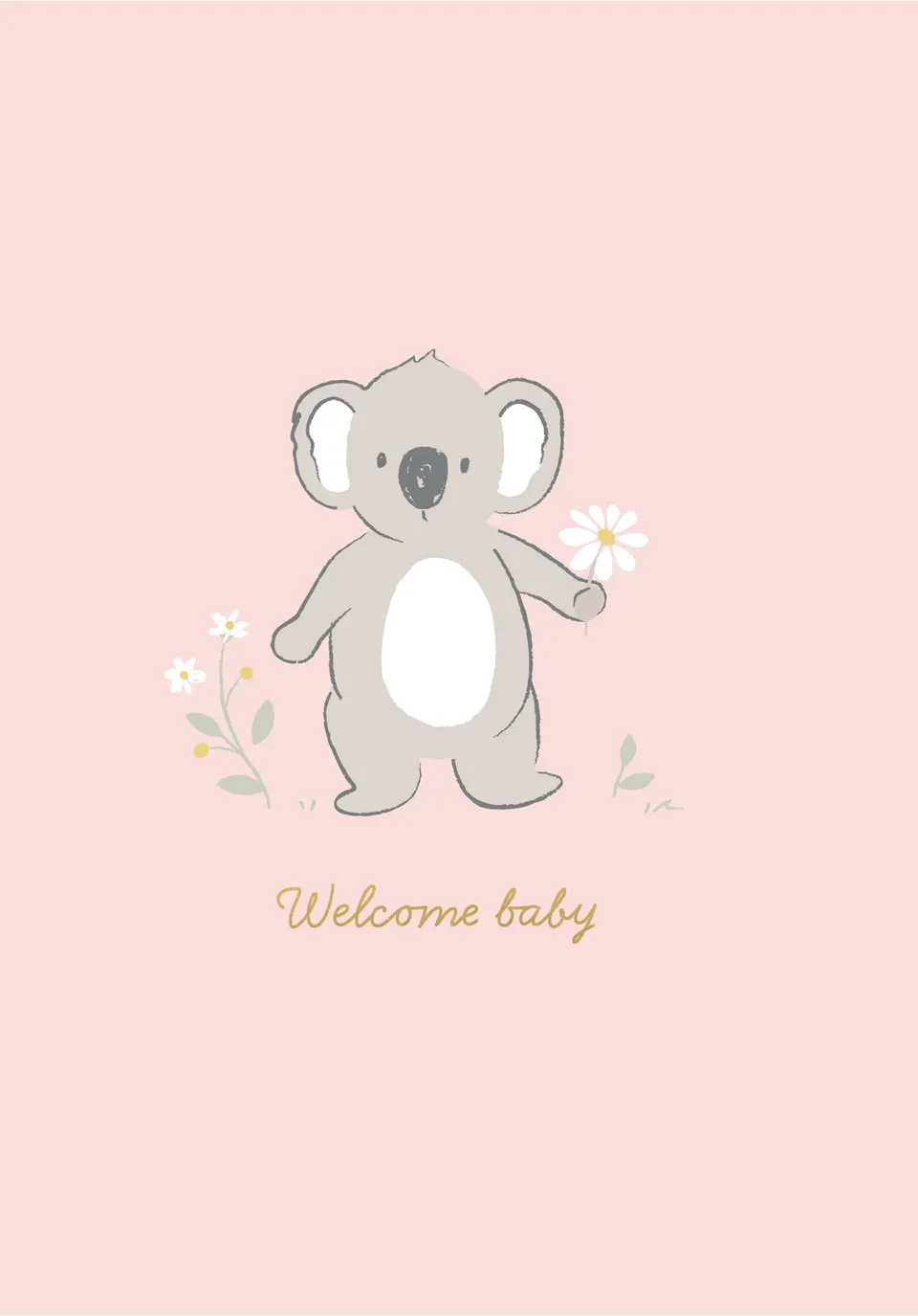 KaiserCraft Little Adventurer Pink Koala kort 5x7 blankt