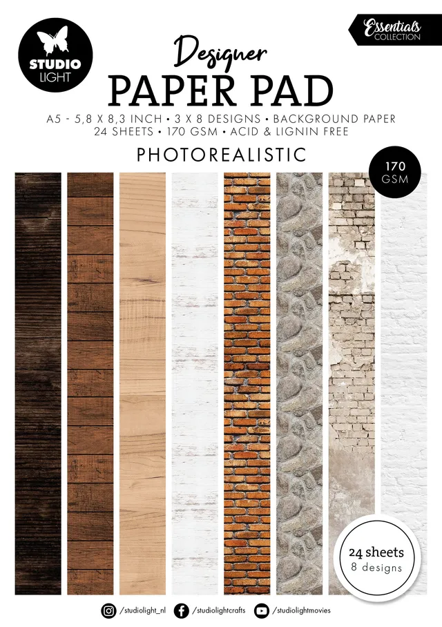Studio Light Essentials Photorealistic papirblokk 24 ark fotorealistisk