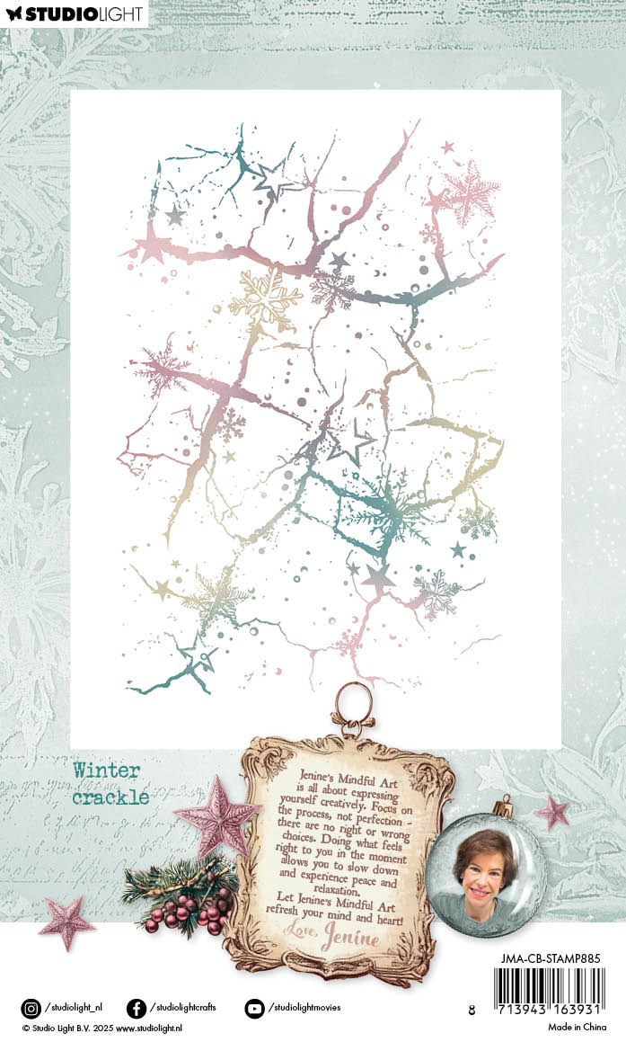 Studio Light Mindful Art Winter Crackle clearstempel jul