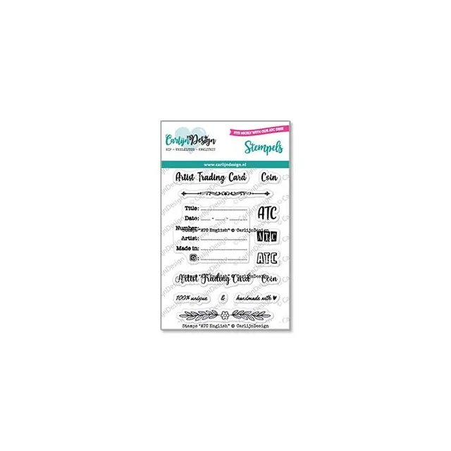 CarlijnDesign CDST-0115 stempelsett ATC engelsk A7