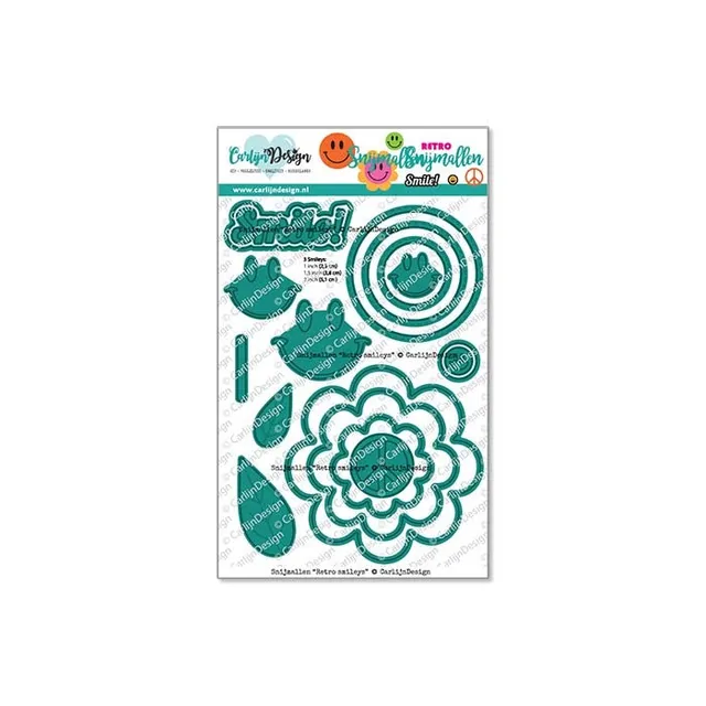 CarlijnDesign Retro CDSN-0271 dies smileys blomst 2,5-5 cm