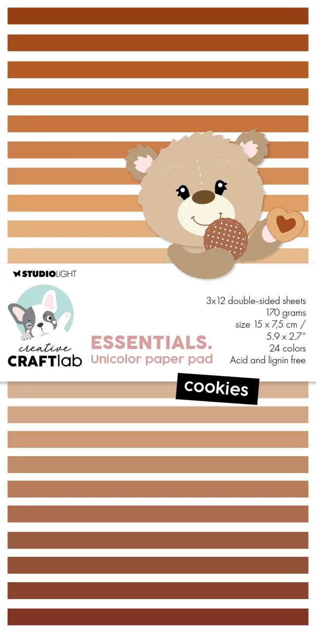 Studio Light Creative Craftlab Cookies papirblokk ensfarget