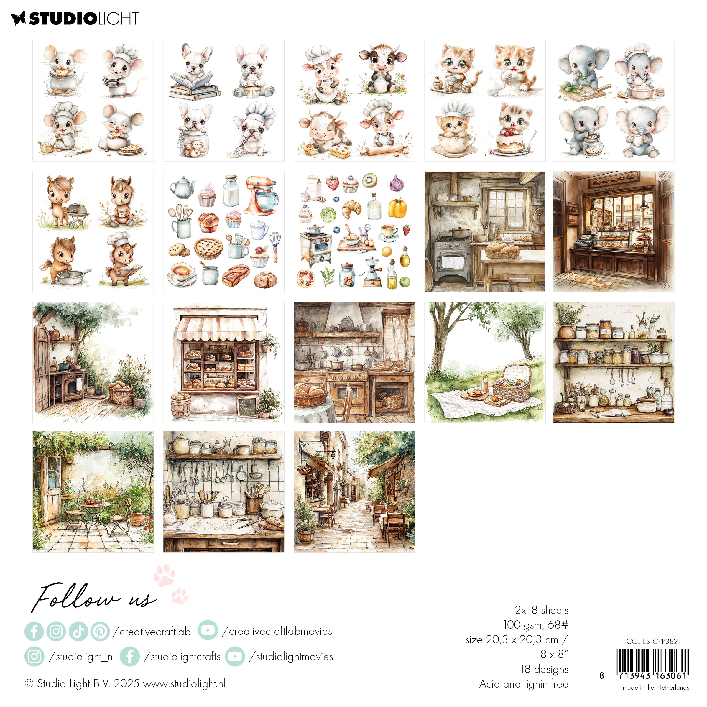 Studio Light Creative Craftlab collagepapir Sweet as pie 36 ark