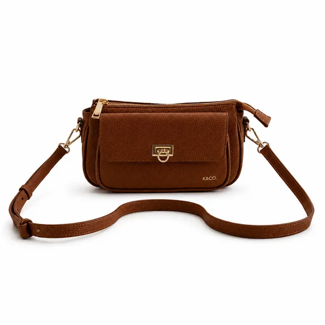 KaiserCraft K&Co. Pouch Crossbody veske TAN skinn