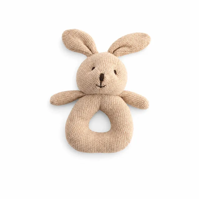 KaiserCraft Peek-A-Boo Taupe Bunny rangle strikket bomull