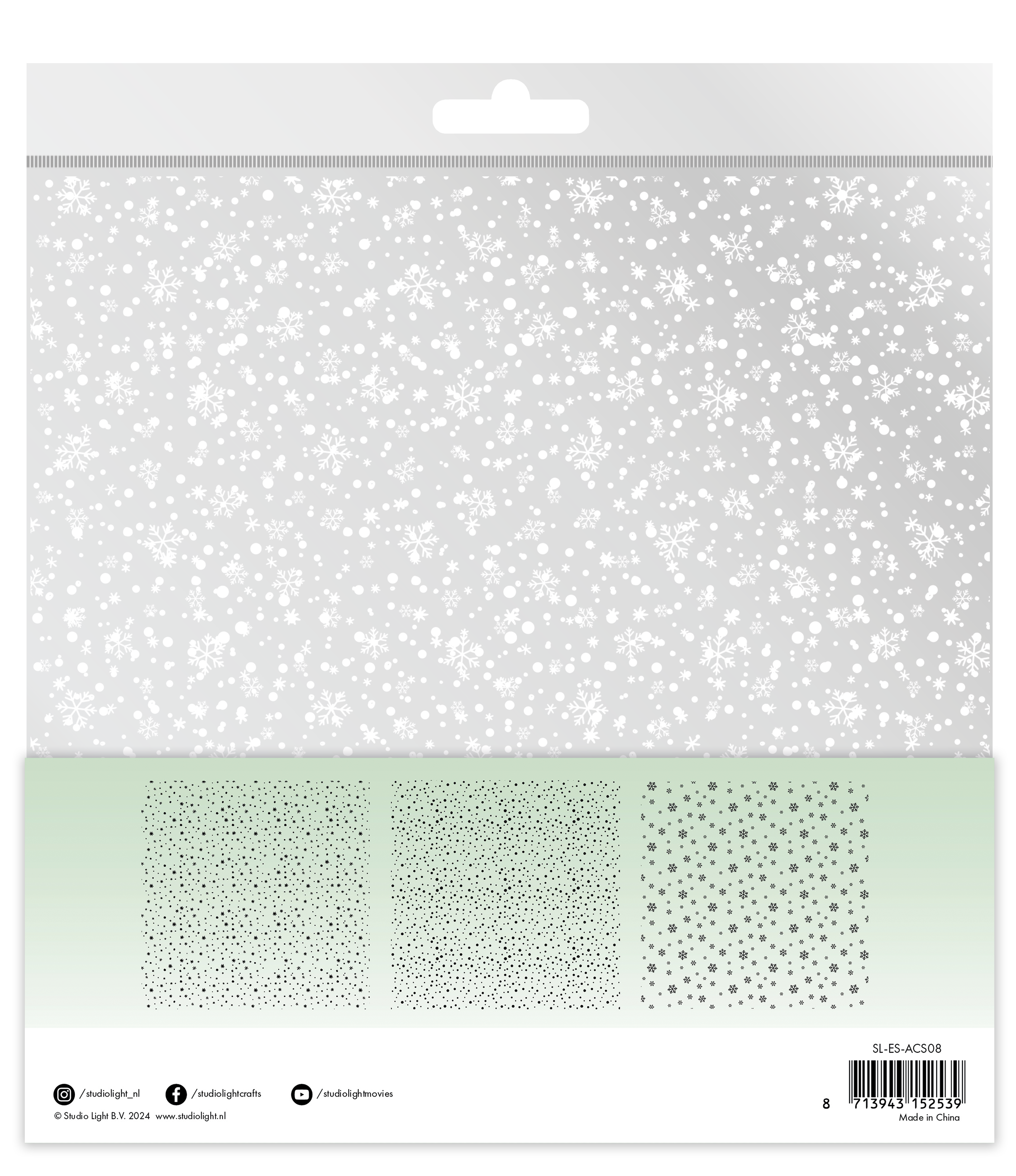 Studio Light Essentials Snowflakes acetatark 203x203 mm