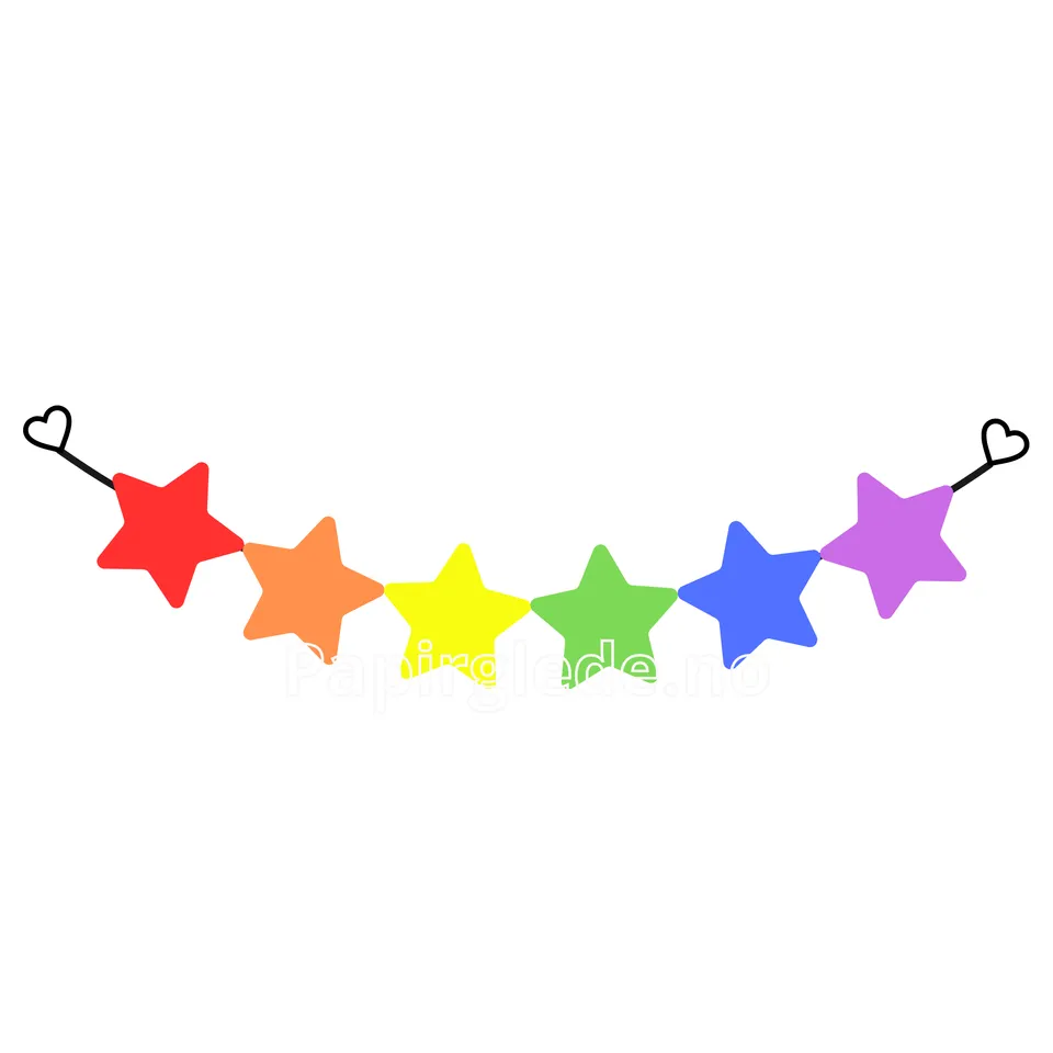 Papirglede Regnbue-banner kuttefil SVG stjerner