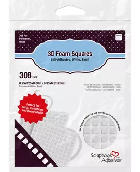 Korthobby Foam Squares skumputer hvit 308 stk 3D