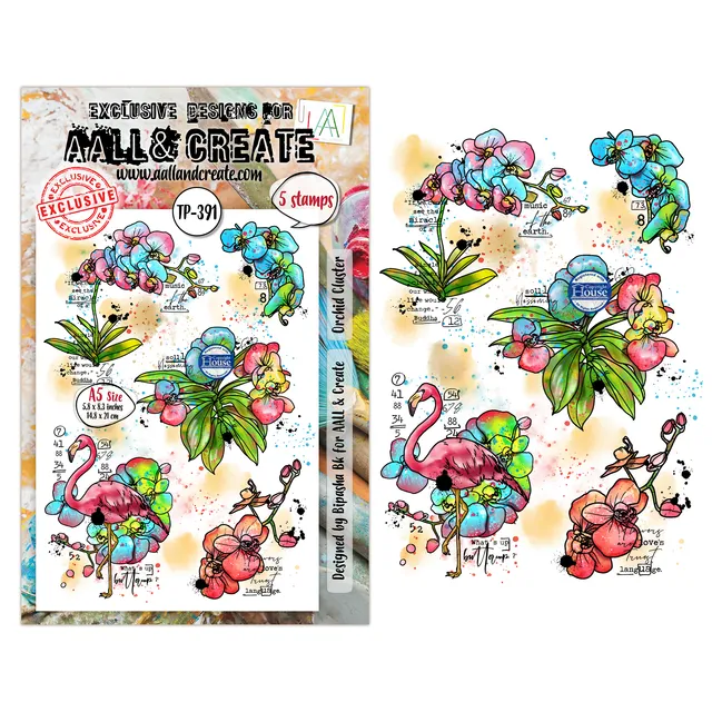 Aall and Create TP-391 Orchid Cluster stempelsett A5 klar