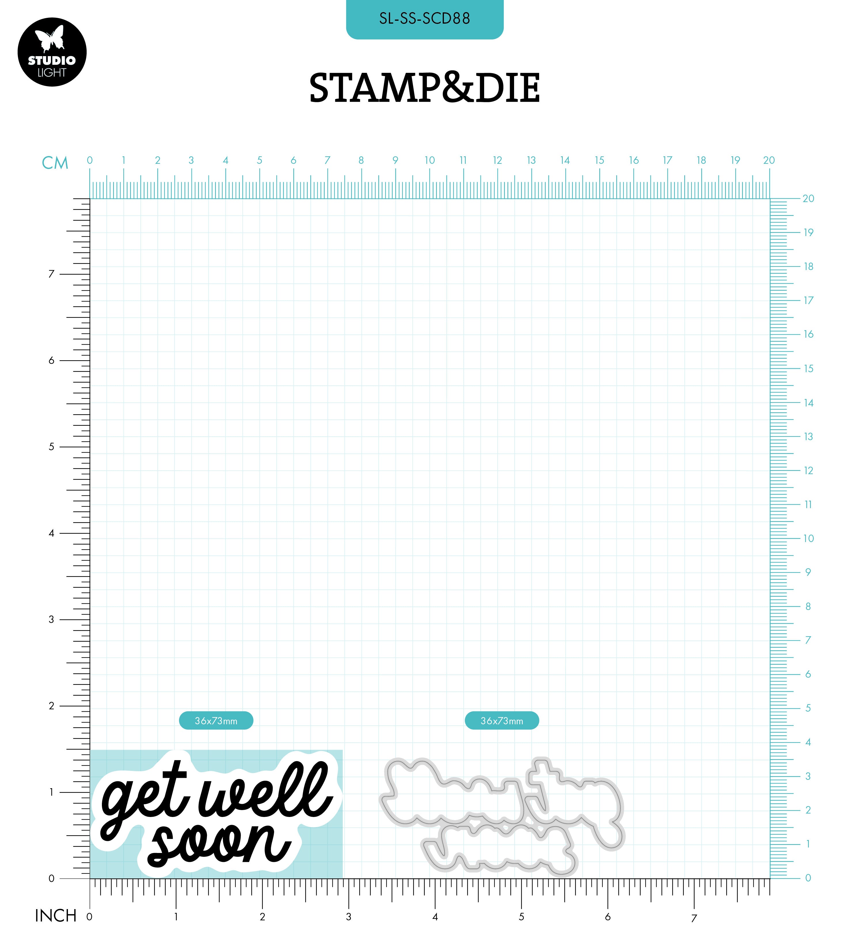 Studio Light Sweet Stories stempel+dies Get well soon god bedring
