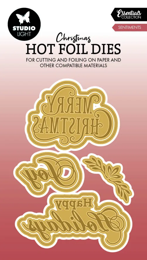 Studio Light Essentials hot foil-plate Christmas Sentiments 65x96 mm