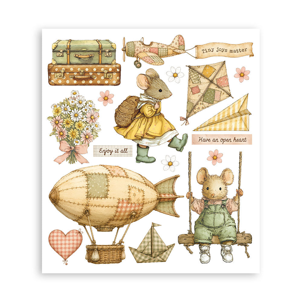 Stamperia CozyFamily rub-on 20,5x23cm 6-pakning kos