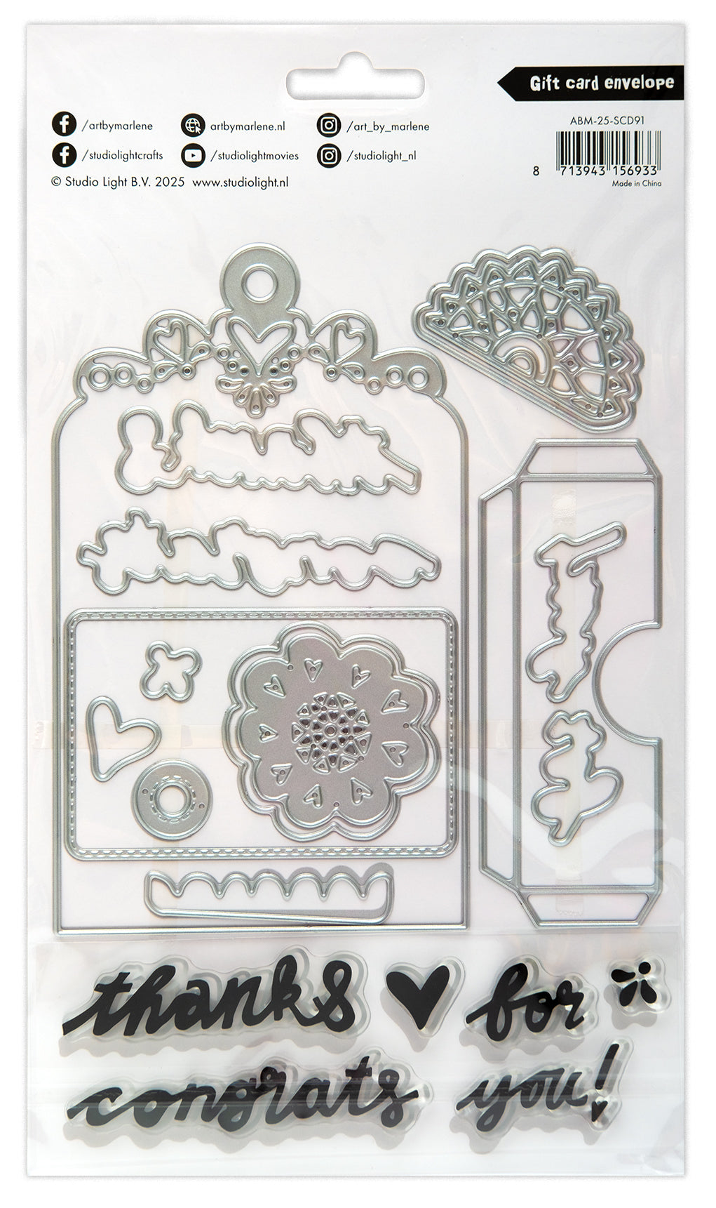 Studio Light Art By Marlene Gift Card Envelope stempel diesett