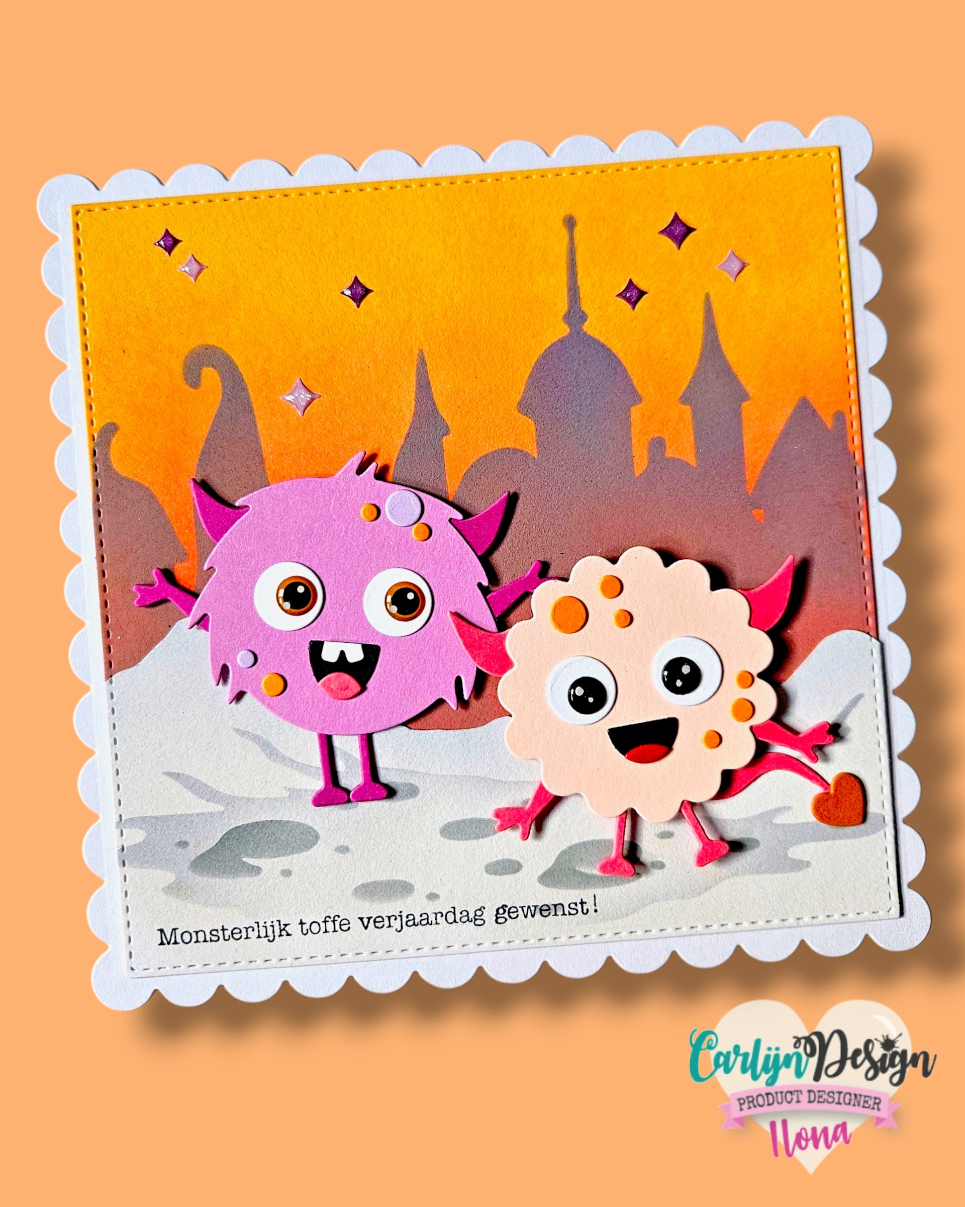 CarlijnDesign Monster CDST-0153 stempelsett bursdag A6