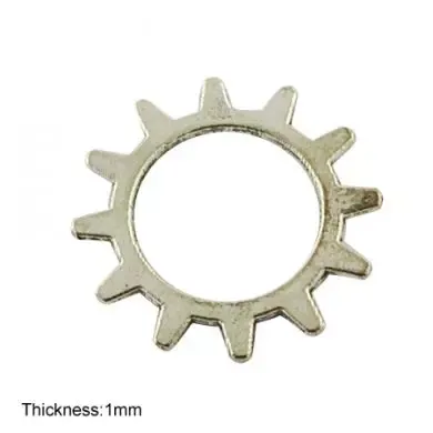 Korthobby Steampunk 8 metallpynt sølv tannhjul