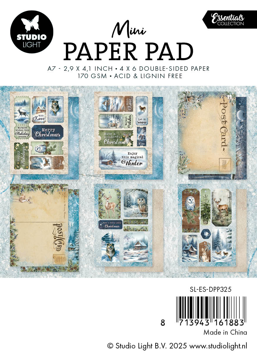 Studio Light Essentials Winter Wonderland papirblokk mini 24 ark