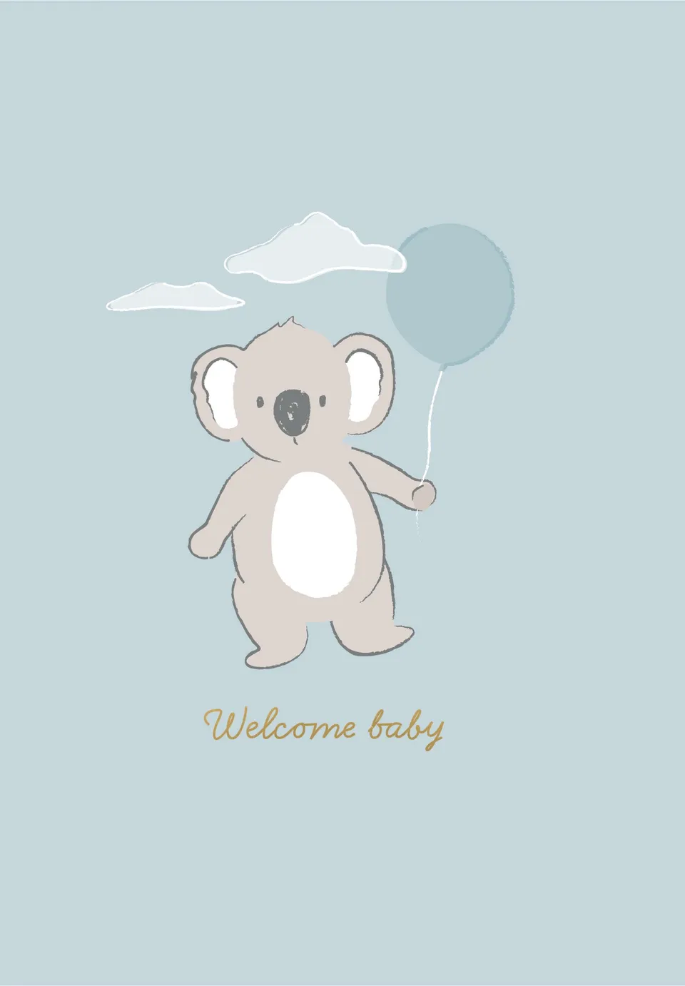 KaiserCraft Little Adventurer gratulasjonskort blå koala