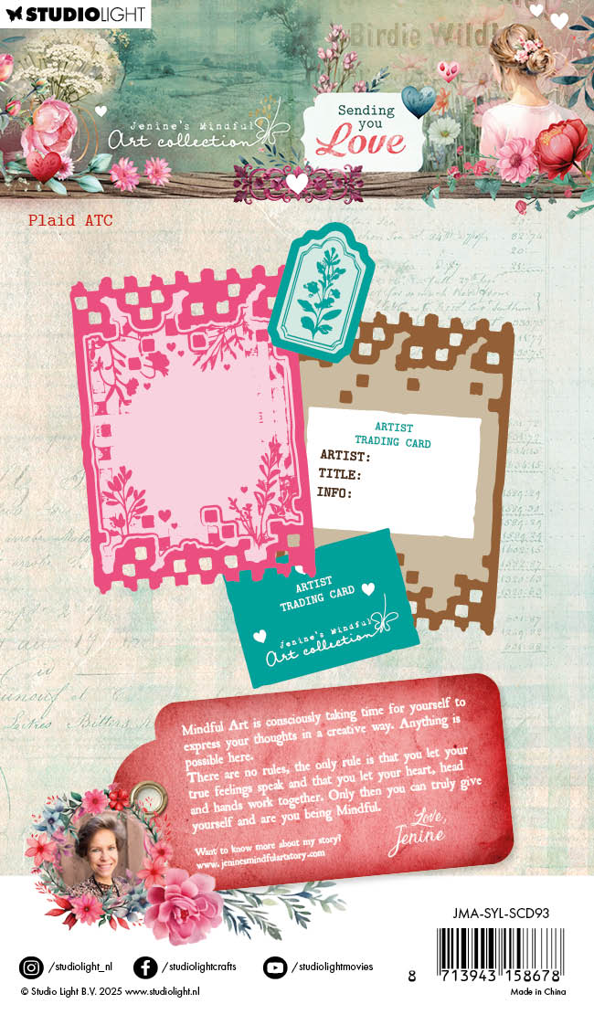 Studio Light Sending You Love Plaid ATC stempel og dies ruter