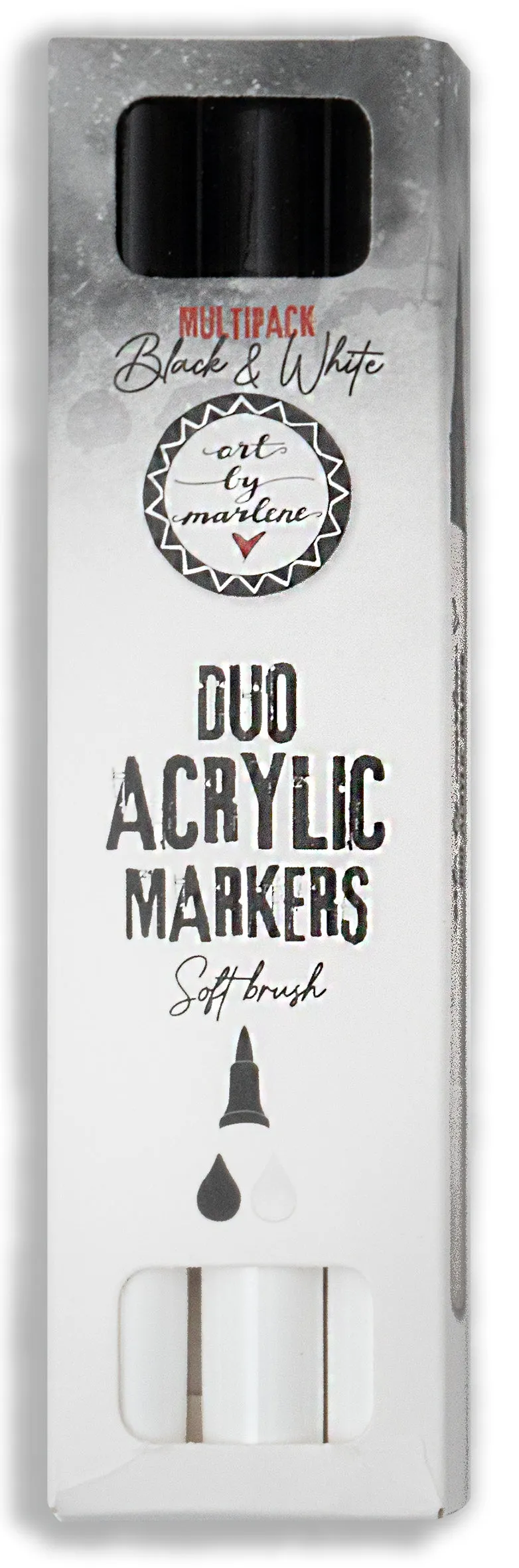 Studio Light Essentials Duo akrylmarkører svart/hvit 3 stk