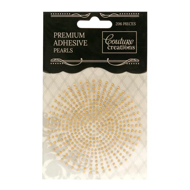 Couture Creations Deep Gold selvklebende perler 2 mm 424 stk