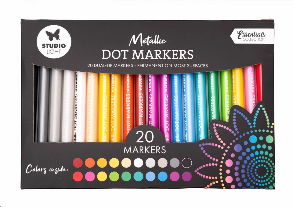 Studio Light Essentials Dot Markers metallic tusjsett