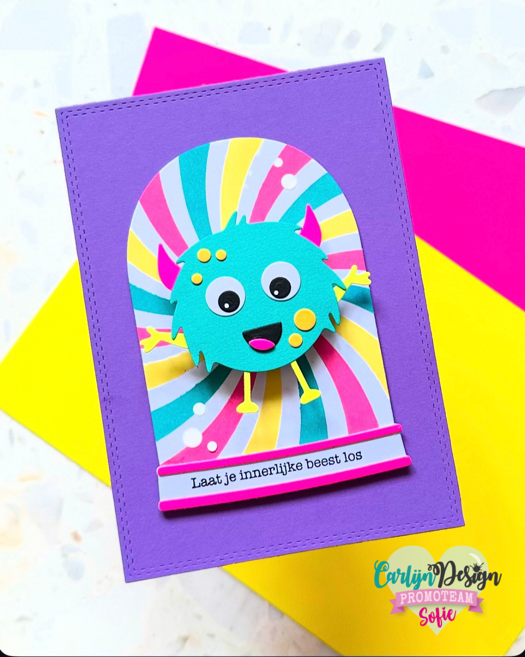 CarlijnDesign Monster CDST-0153 stempelsett bursdag A6