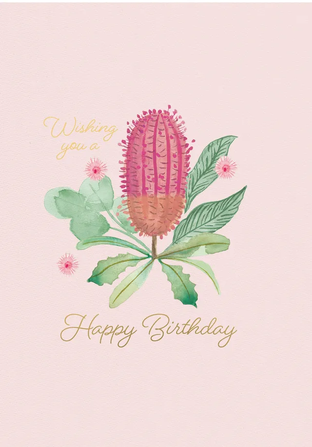 KaiserCraft Botanical Blooms Birthday Banksia kort 13x18