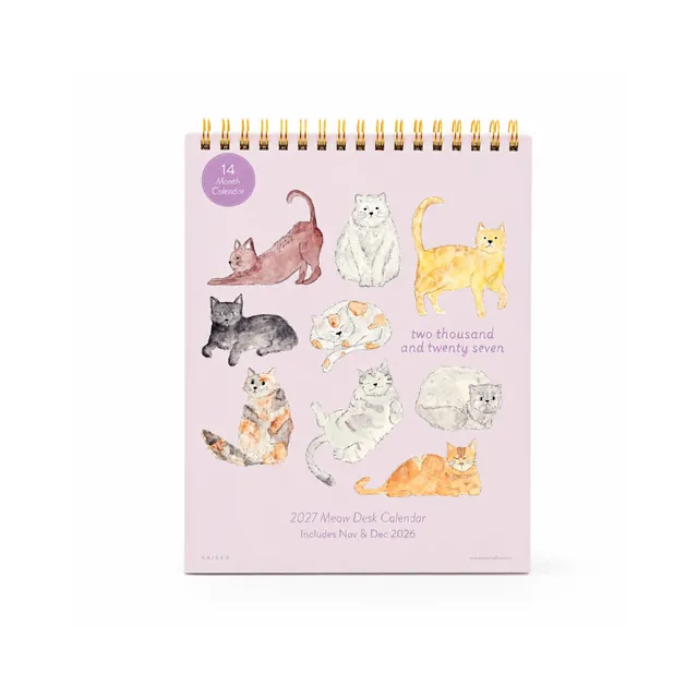 KaiserCraft Meow 2027 bordkalender 14 måneder