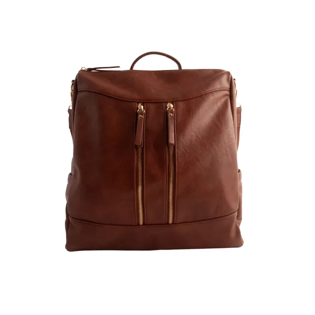 KaiserCraft Messenger ryggsekk tan kunstskinn stor