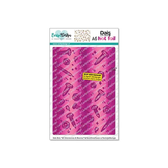 CarlijnDesign CDHF-0091 Hot Foil A6 skruer muttere bakgrunn