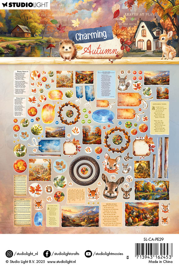 Studio Light Charming Autumn papirelementer 126 stk etiketter