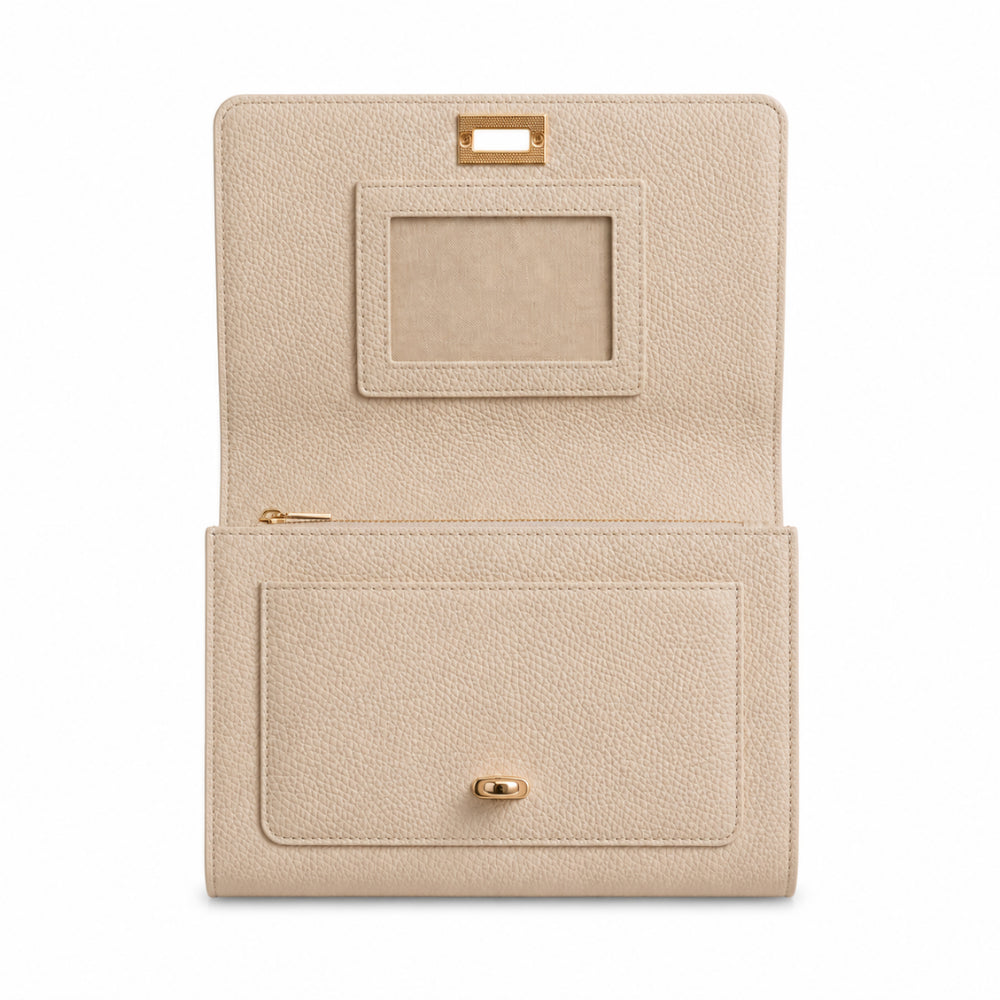 K&Co. Signature lommebok clutch beige ekte skinn