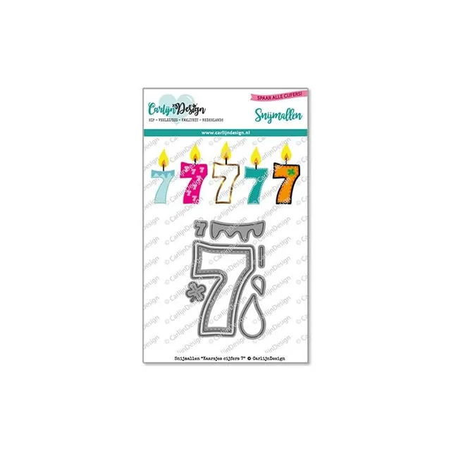 CarlijnDesign Kaarsjes Cijfers CDSN-0147 dies tall 7 bursdag