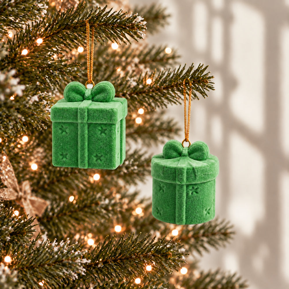 KaiserCraft Holly Days juletrepynt fløyel mint 2-pk