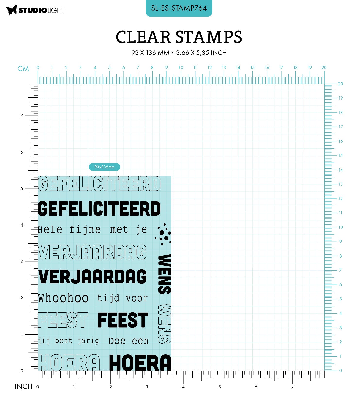 Studio Light Essentials Verjaardag teksten stempel bursdag