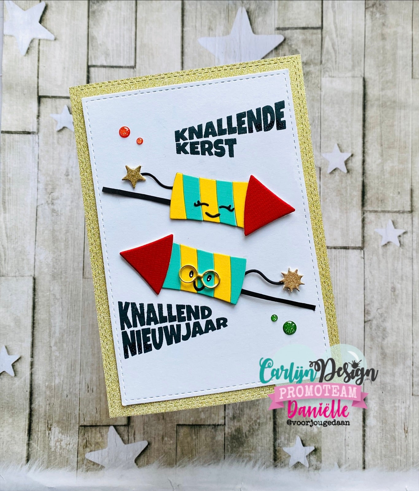 CarlijnDesign Knallende teksten CDST-0186 stempel A6 nyttår