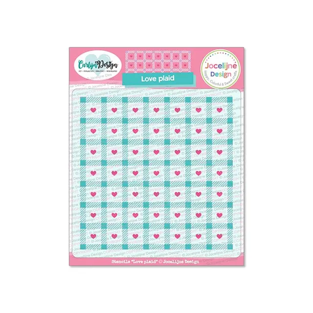 CarlijnDesign Love Plaid CDJD-0068 sjablong 15x15 cm 3-pakn
