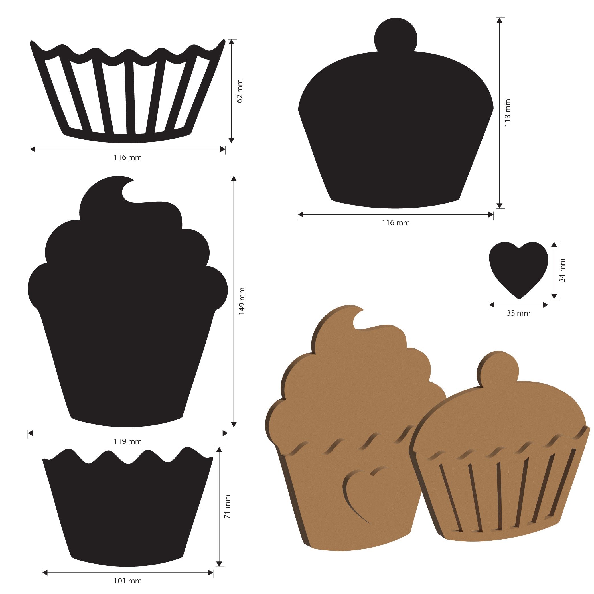 Stamperia Coffee and Chocolate MDF-figurer Sweet kaffe