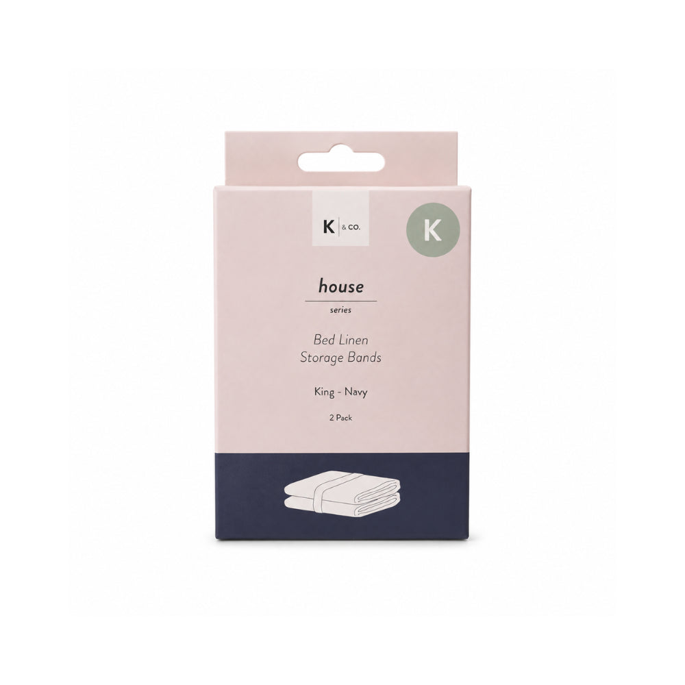 KaiserCraft House Series sengetøystrikk King navy 2-pakning