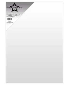 Korthobby Paper Favourites speilkartong A4 frosted silver