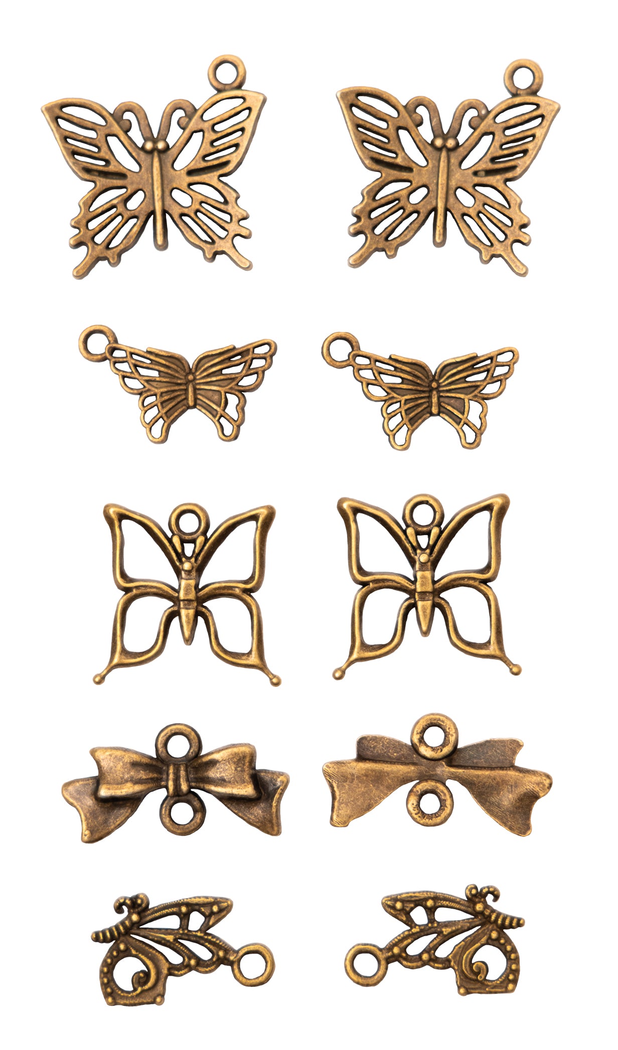 Studio Light Essentials Butterfly metallcharms 10 stk vintage