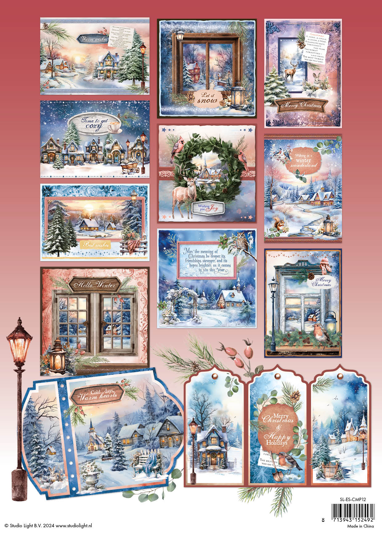 Studio Light Essentials Dreamy Christmas papirblokk A4 utstanset